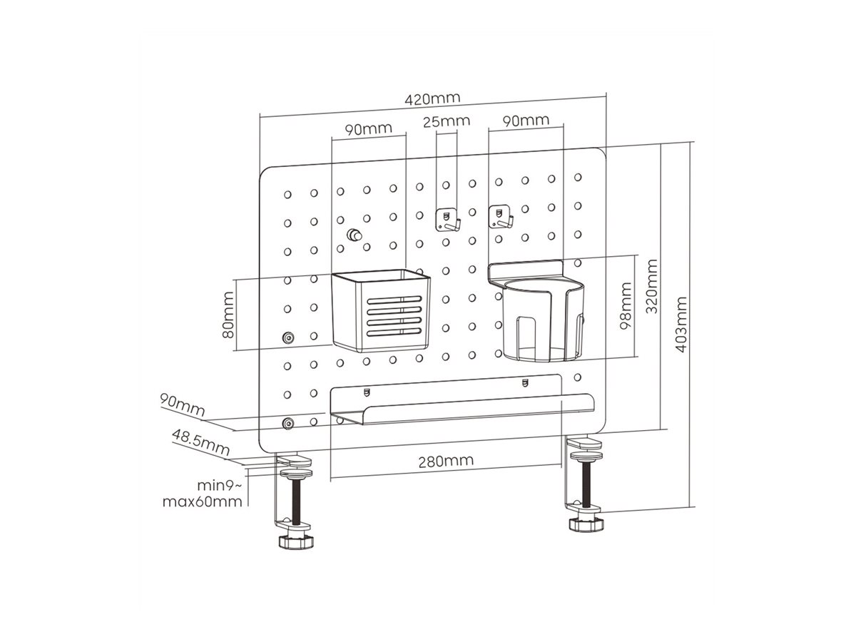 VALUE Stecktafel, Klemmhalterung, weiß
