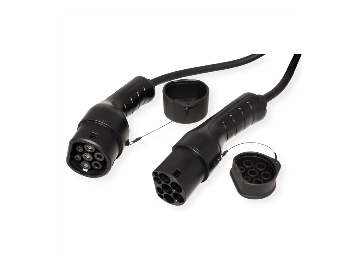 ROLINE E-Auto Ladekabel Typ2, 1-phasig, 250VAC (1P+N+E), 32 A, 7,4 kW, 3 m