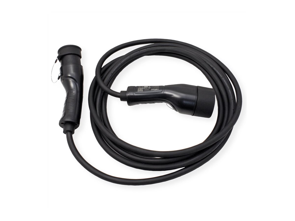 ROLINE E-Auto Ladekabel Typ2, 1-phasig, 250VAC (1P+N+E), 32 A, 7,4 kW, 5 m