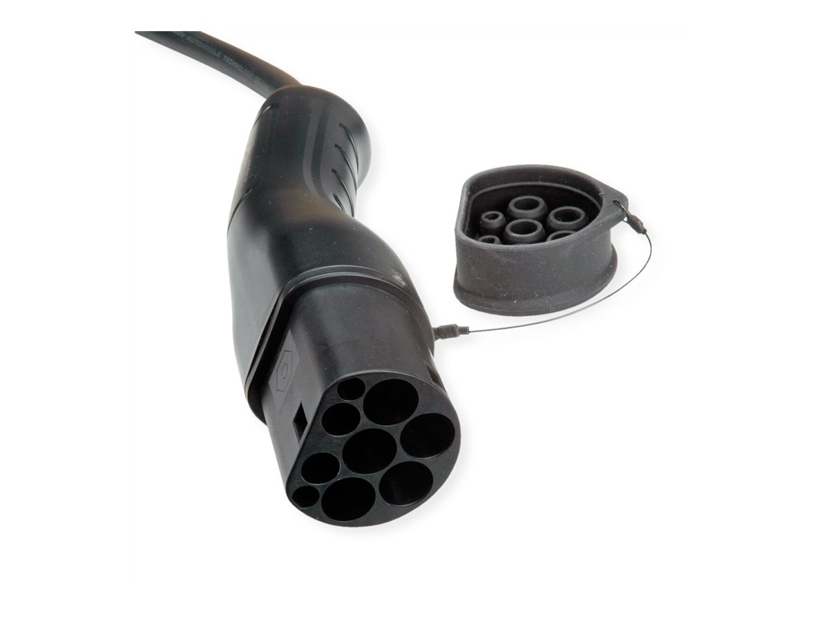 ROLINE E-Auto Ladekabel Typ2, 1-phasig, 250VAC (1P+N+E), 32 A, 7,4 kW, 7,5 m