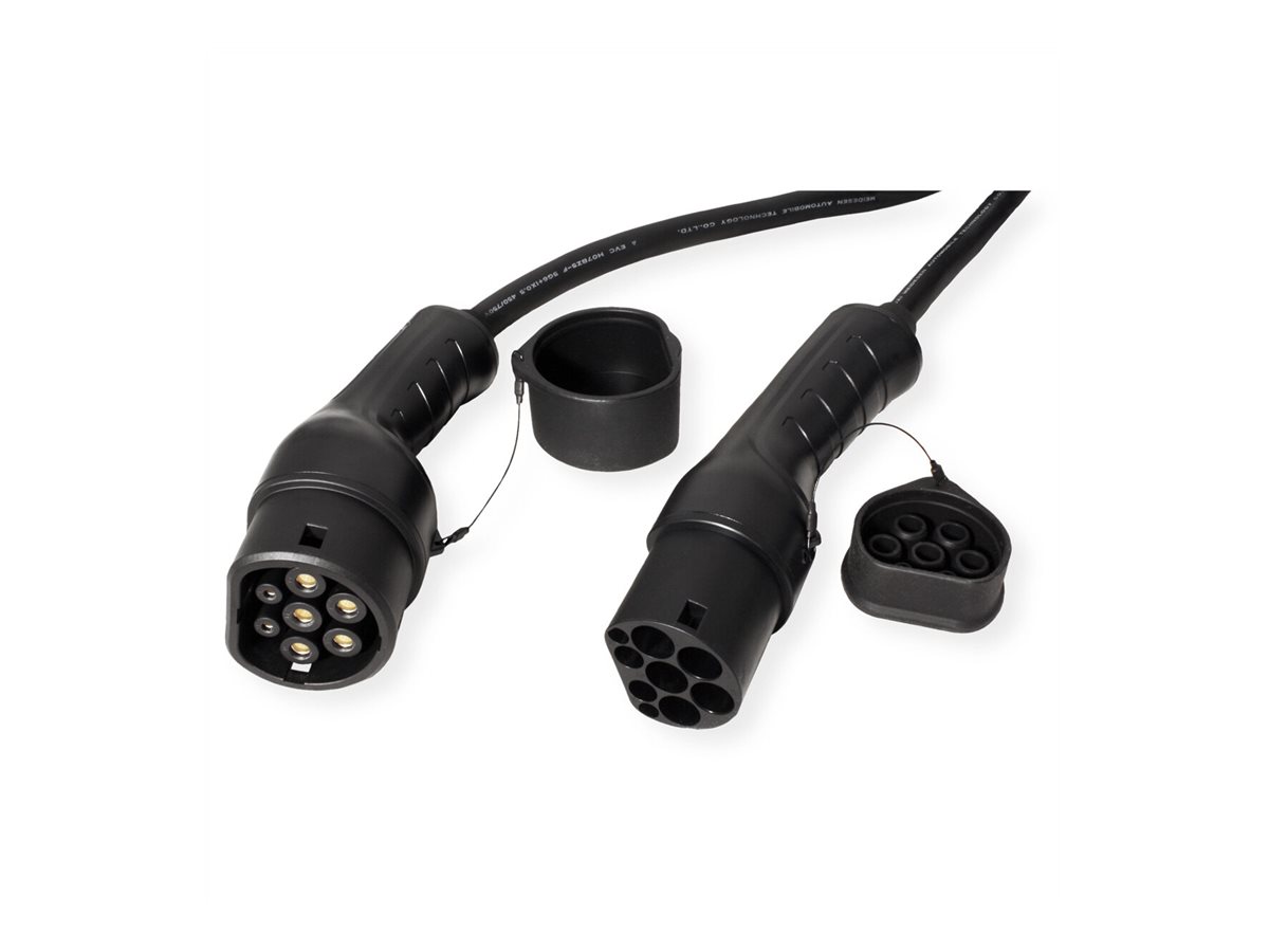 ROLINE E-Auto Ladekabel Typ2, 3-phasig, 480VAC (3P+N+E), 32 A, 22 kW, 7,5 m