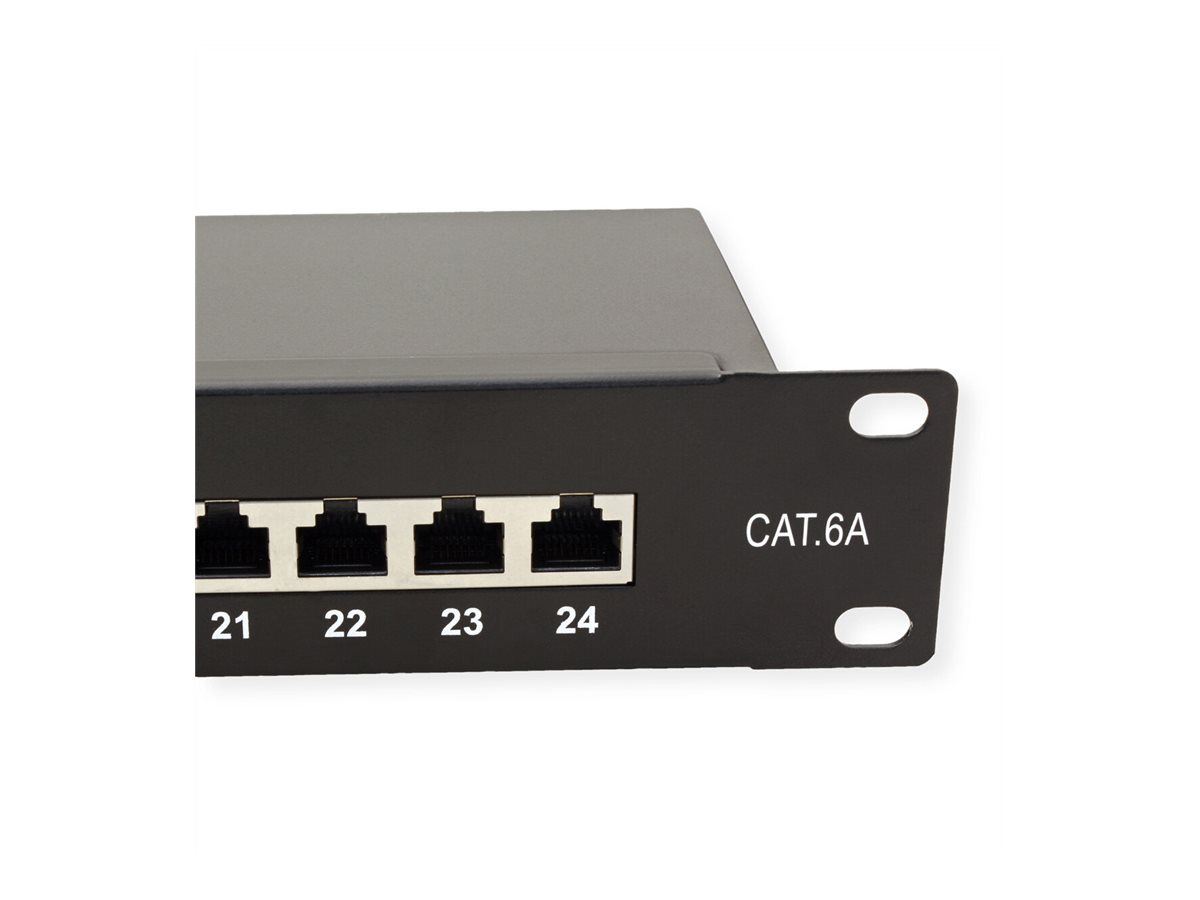 VALUE Cat.6A (Class EA) 19-Zoll-Patchpanel, 24 P, geschirmt, schwarz