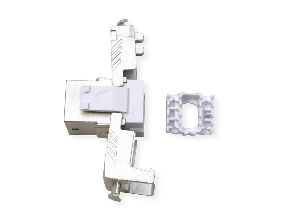 ROLINE Cat.6A (Class EA) Keystone, RJ-45, geschirmt, werkzeuglos, GHMT, silberfarben