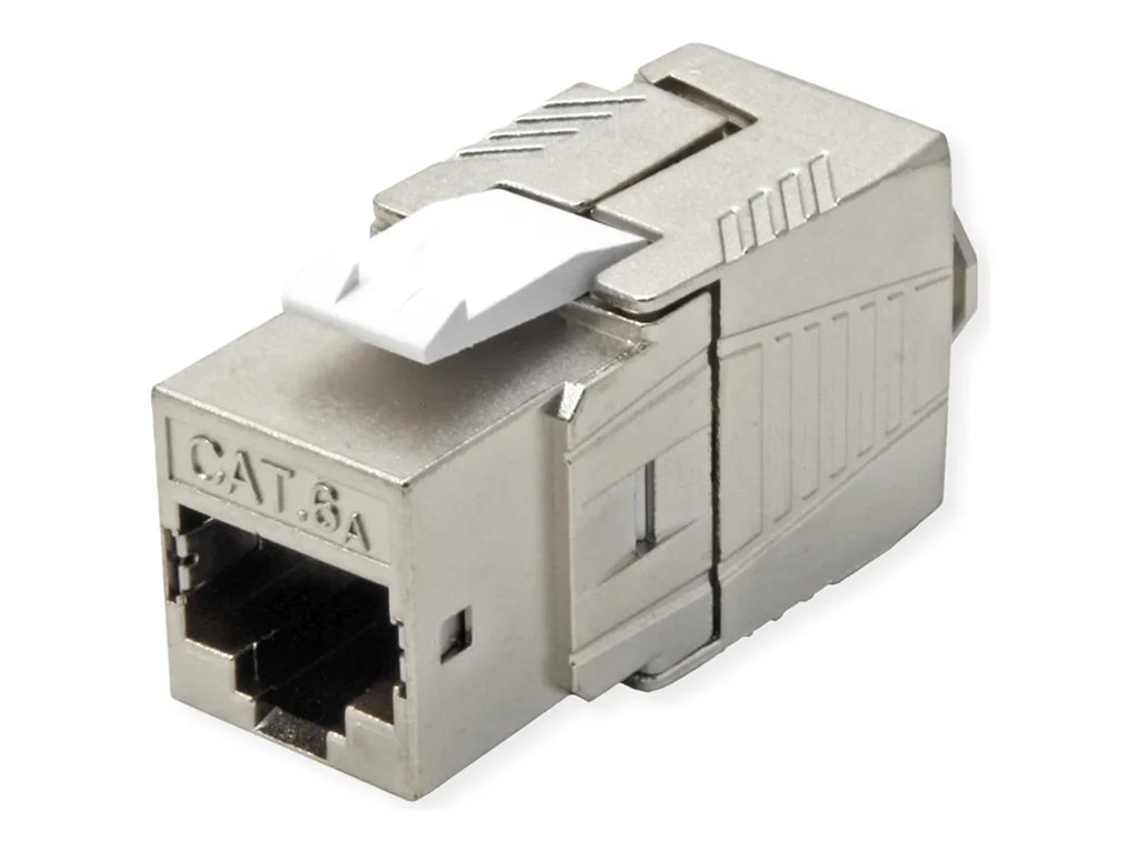 ROLINE Cat.6A (Class EA) Keystone, RJ-45, geschirmt, werkzeuglos, GHMT, silberfarben