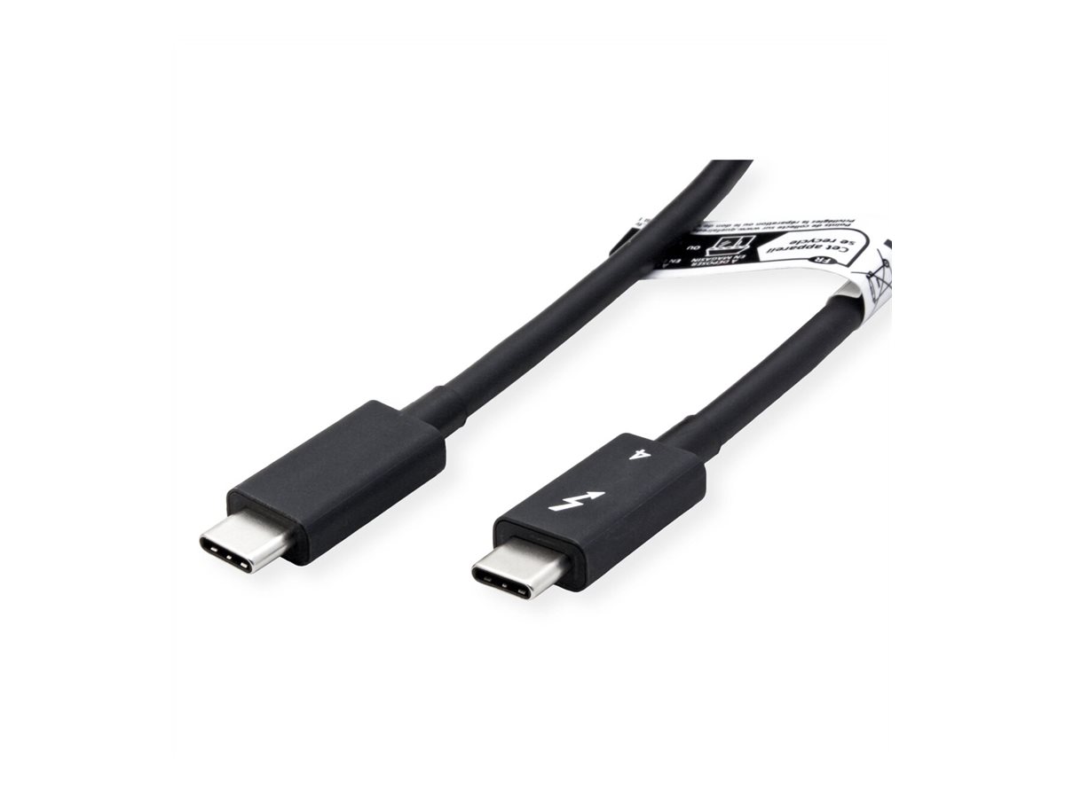 ROLINE Thunderbolt™ 4 Kabel, USB C-C, ST/ST, 8K UHD-2, 40Gbit/s, 100W, passiv, schwarz, 1 m