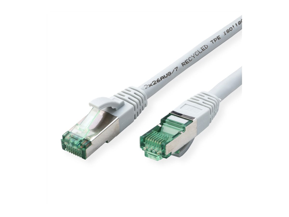 ROLINE RM Patchkabel Cat.6A S/FTP (PiMF), grau, 0,3 m