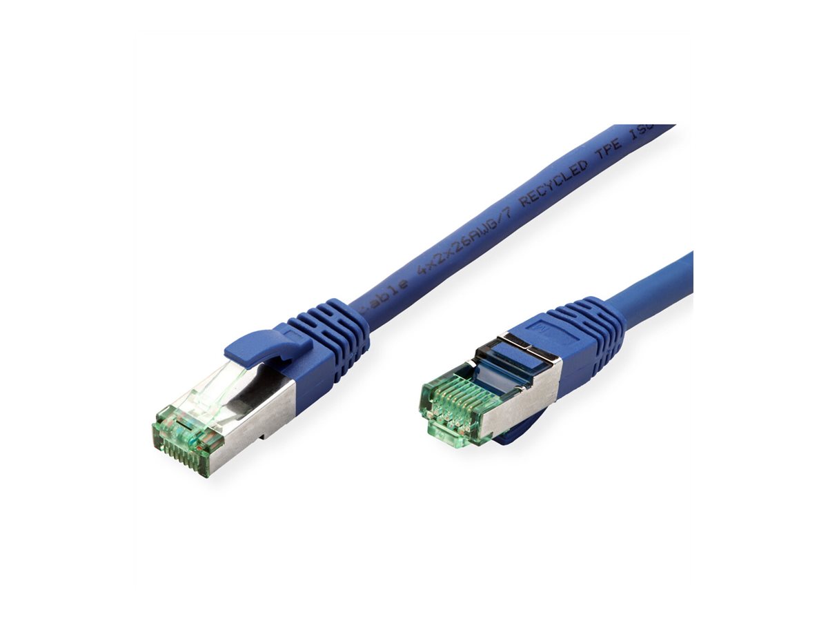 ROLINE RM Patchkabel Cat.6A S/FTP (PiMF), blau, 2 m