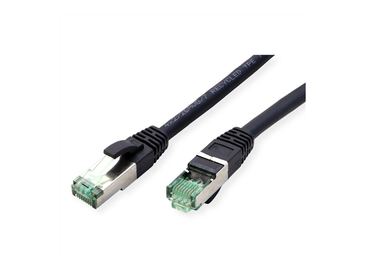 ROLINE RM Patchkabel Cat.6A S/FTP (PiMF), schwarz, 0,3 m