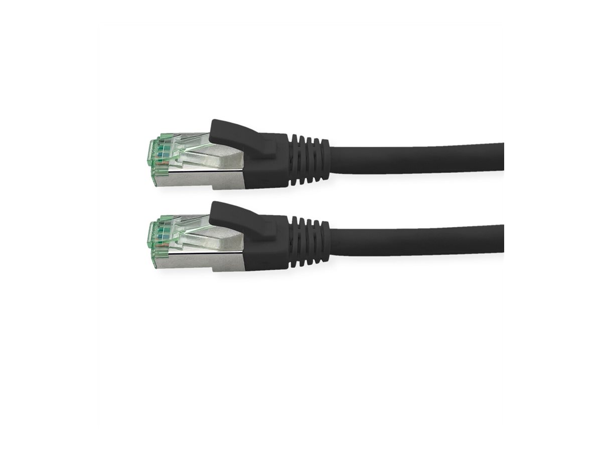 ROLINE RM Patchkabel Cat.6A S/FTP (PiMF), schwarz, 10 m