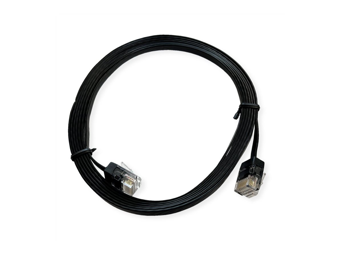 ROLINE UTP Patchkabel Kat.6A (Class EA), extra-flach, schwarz, 2 m