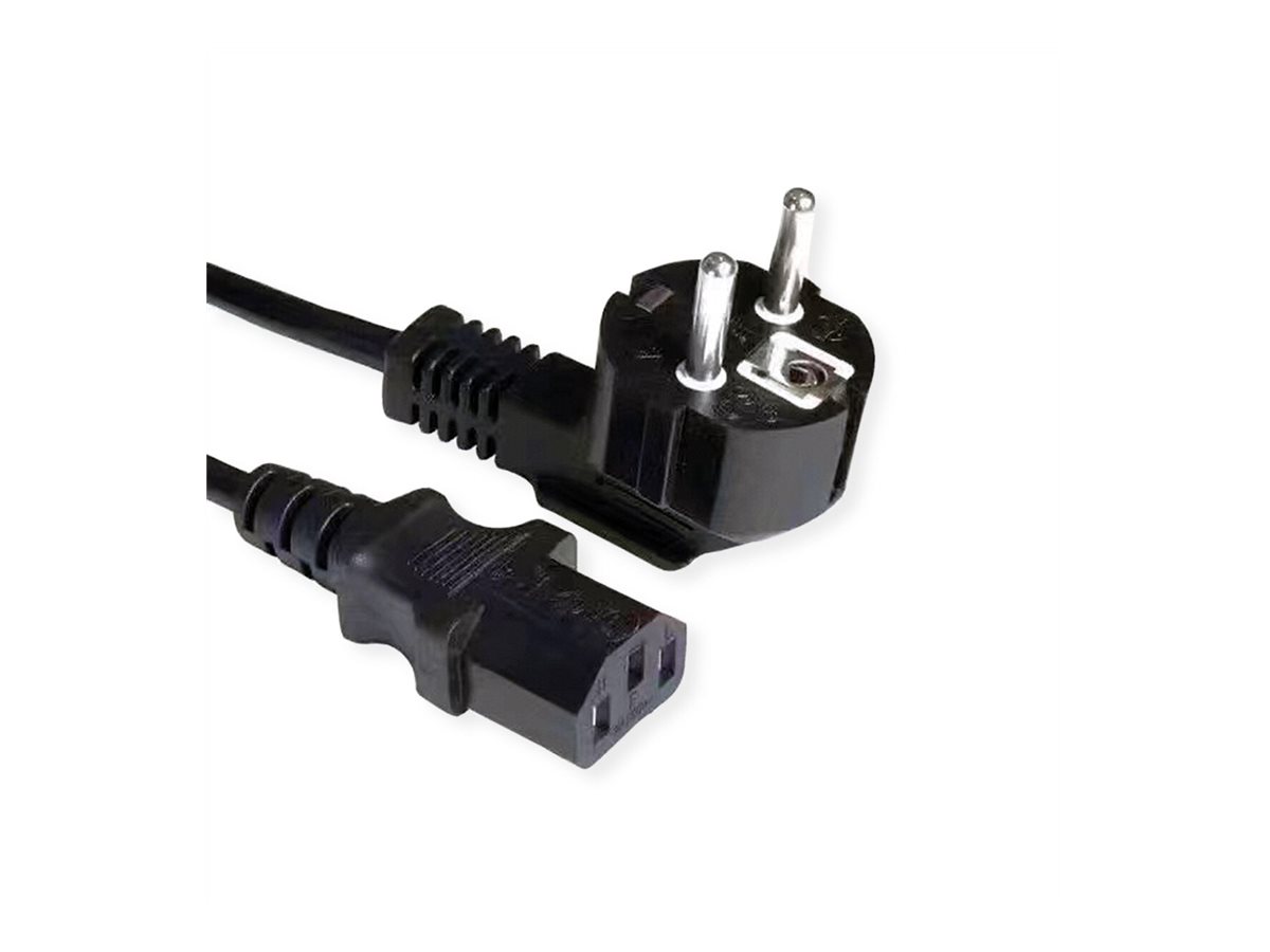 VALUE Netzkabel, gerade IEC-Buchse, schwarz, 3 m