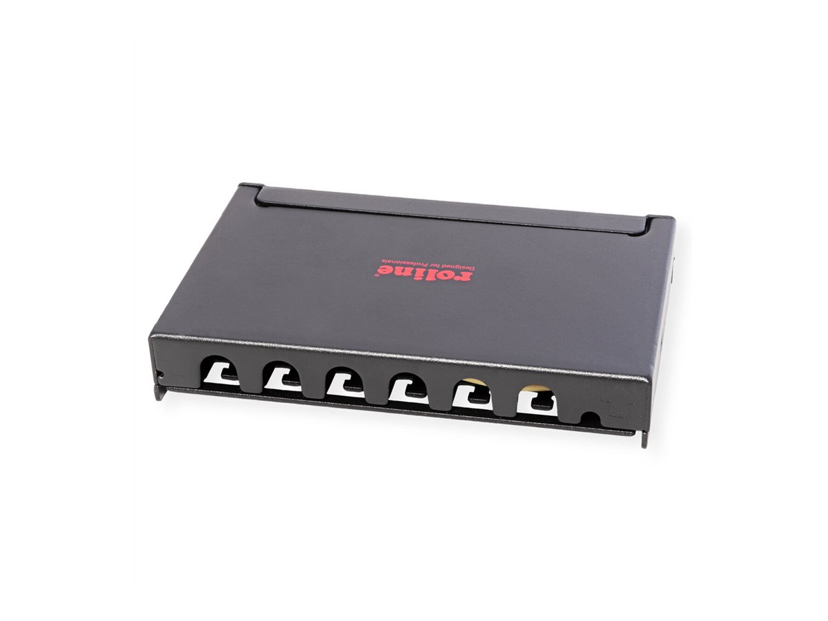 ROLINE Mini-Patchpanel, Cat.6A (Class EA), 6x RJ45, 0,5HE, geschirmt, schwarz