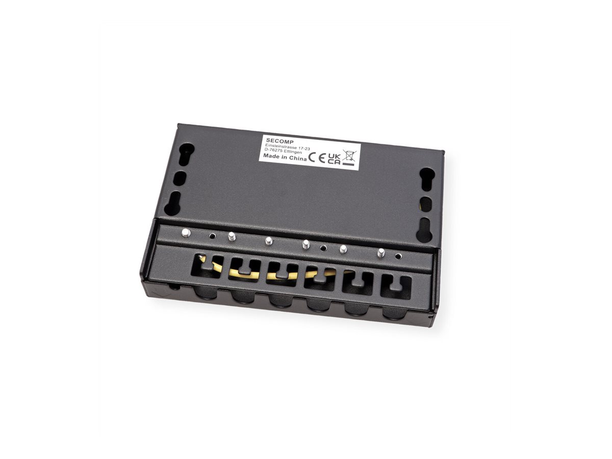 ROLINE Mini-Patchpanel, Cat.6A (Class EA), 6x RJ45, 0,5HE, geschirmt, schwarz