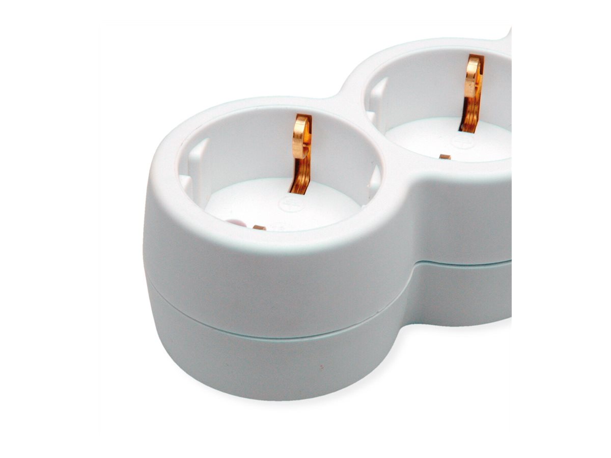 VALUE 6-fach Steckdosenleiste mit Schalter, runde Dosen, weiß, 1,5 m