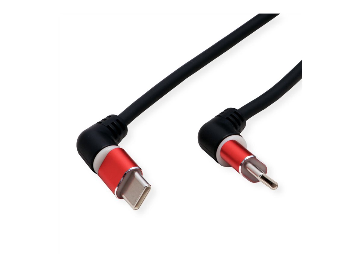 ROLINE USB 2.0 Kabel, Typ-C - Typ-C, ST/ST, 360° Rotation, schwarz / rot, 1 m