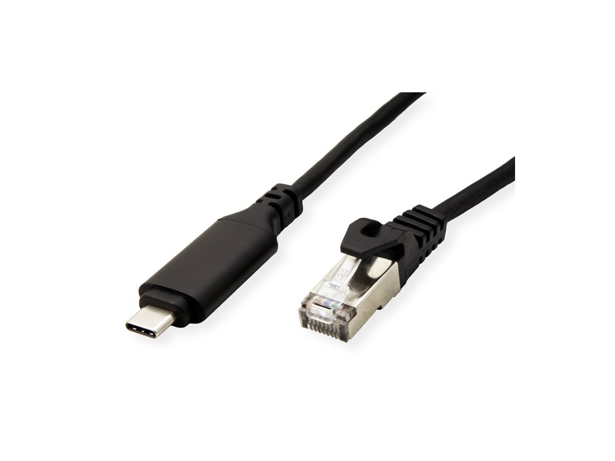 ROLINE USB 3.2 Gen 2 Typ C zu Gigabit Ethernet Konverterkabel, schwarz, 1,5 m