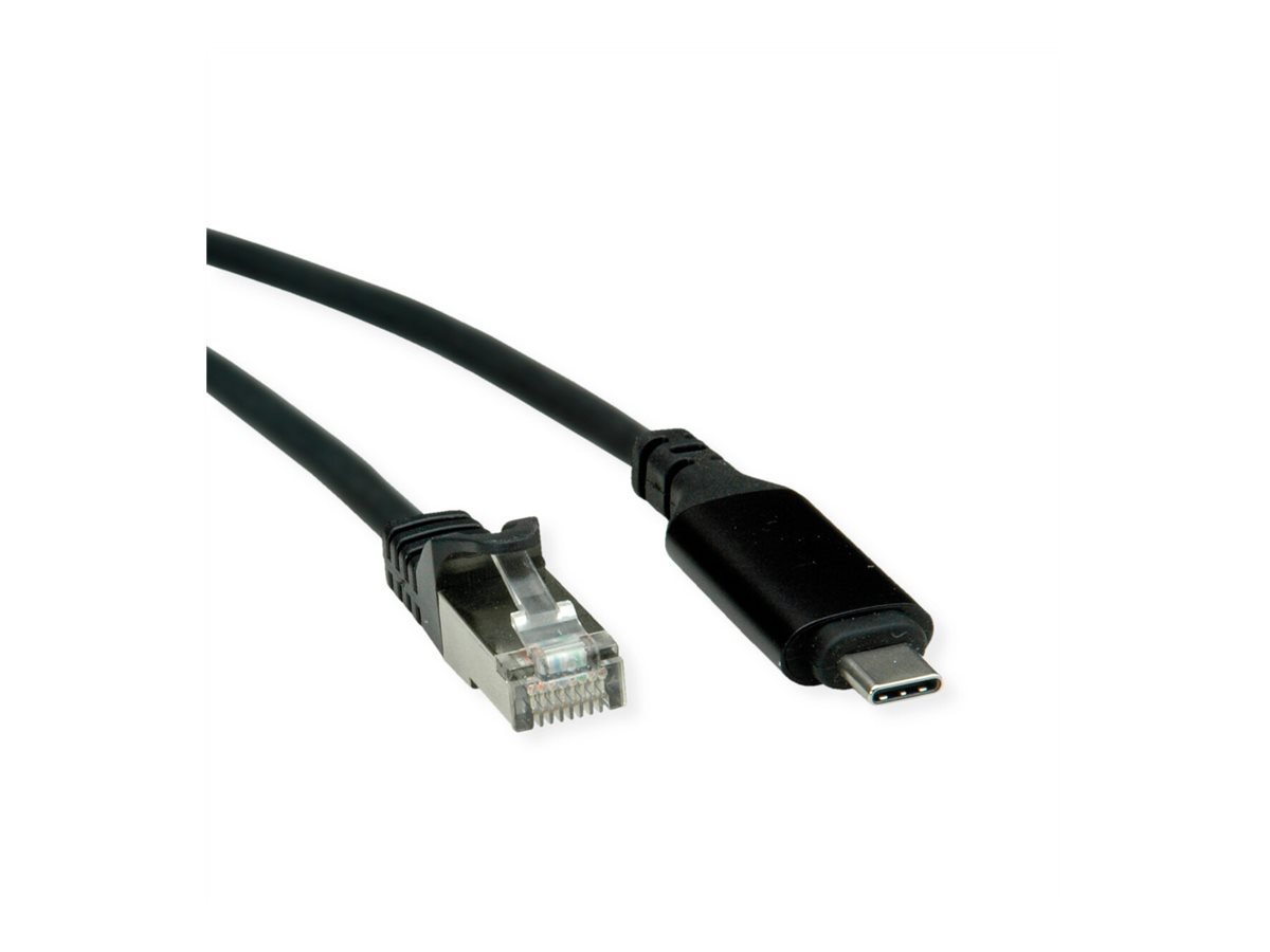 ROLINE USB 3.2 Gen 2 Typ C zu Gigabit Ethernet Konverterkabel, schwarz, 3 m