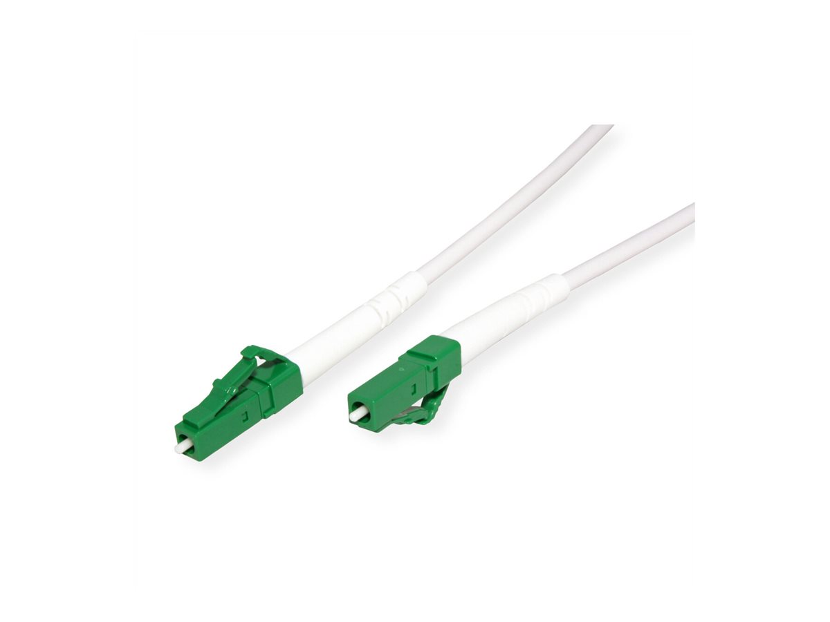 ROLINE Glasfaserkabel 9/125 µm OS2, LC/LC, APC, stahlarmiert, simplex, LSOH, weiß, 10 m