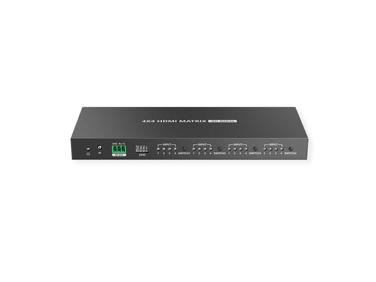 VALUE 4K HDMI Matrix Switch, 4 x 4, mit Fernbedienung