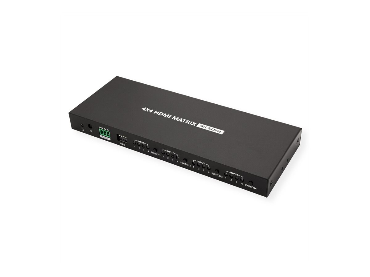 VALUE 4K HDMI Matrix Switch, 4 x 4, mit Fernbedienung
