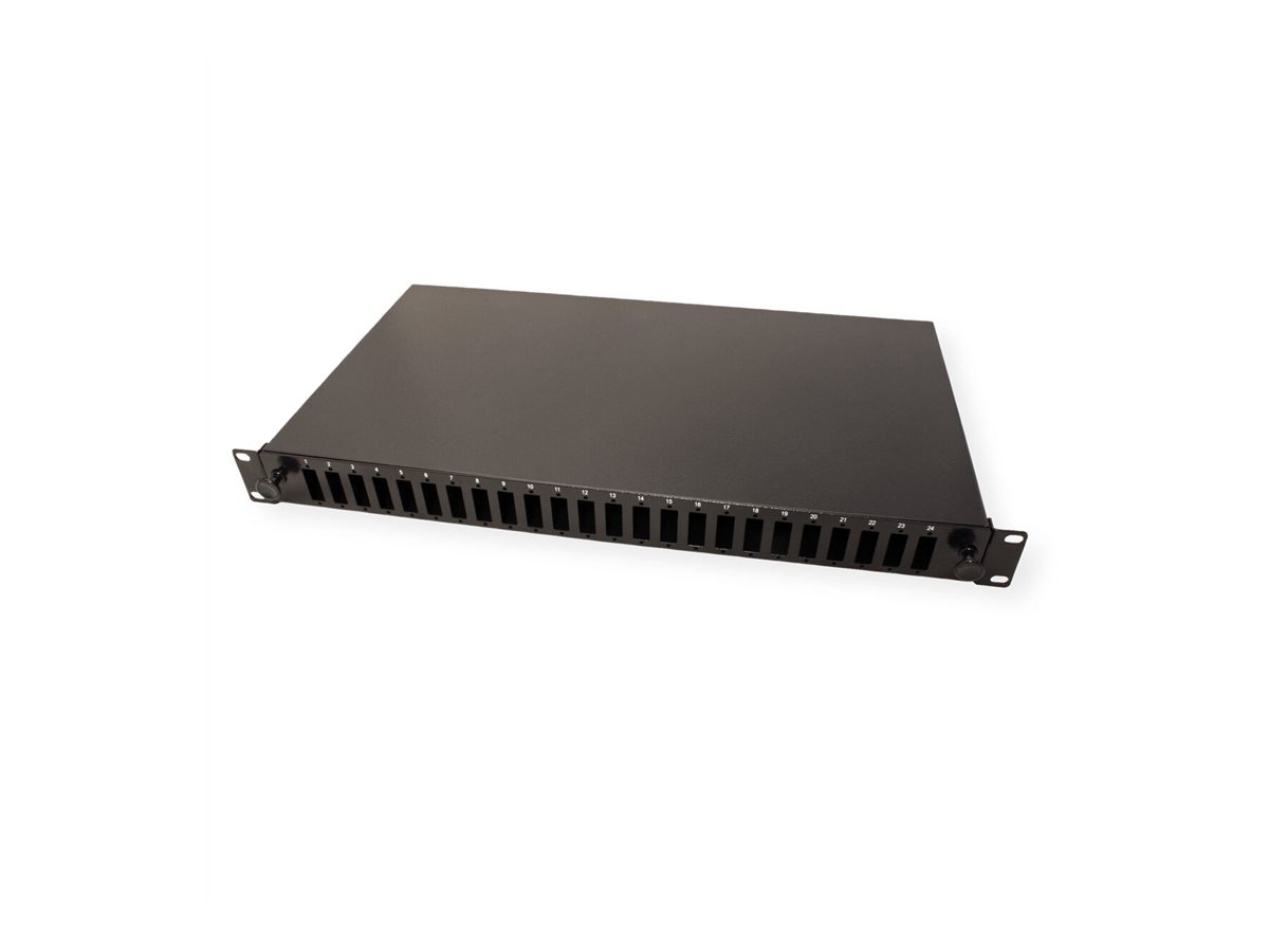 VALUE 19-Zoll-Spleißbox leer 1 HE, 24x SC DX / LC 4-fach, ausziehbar