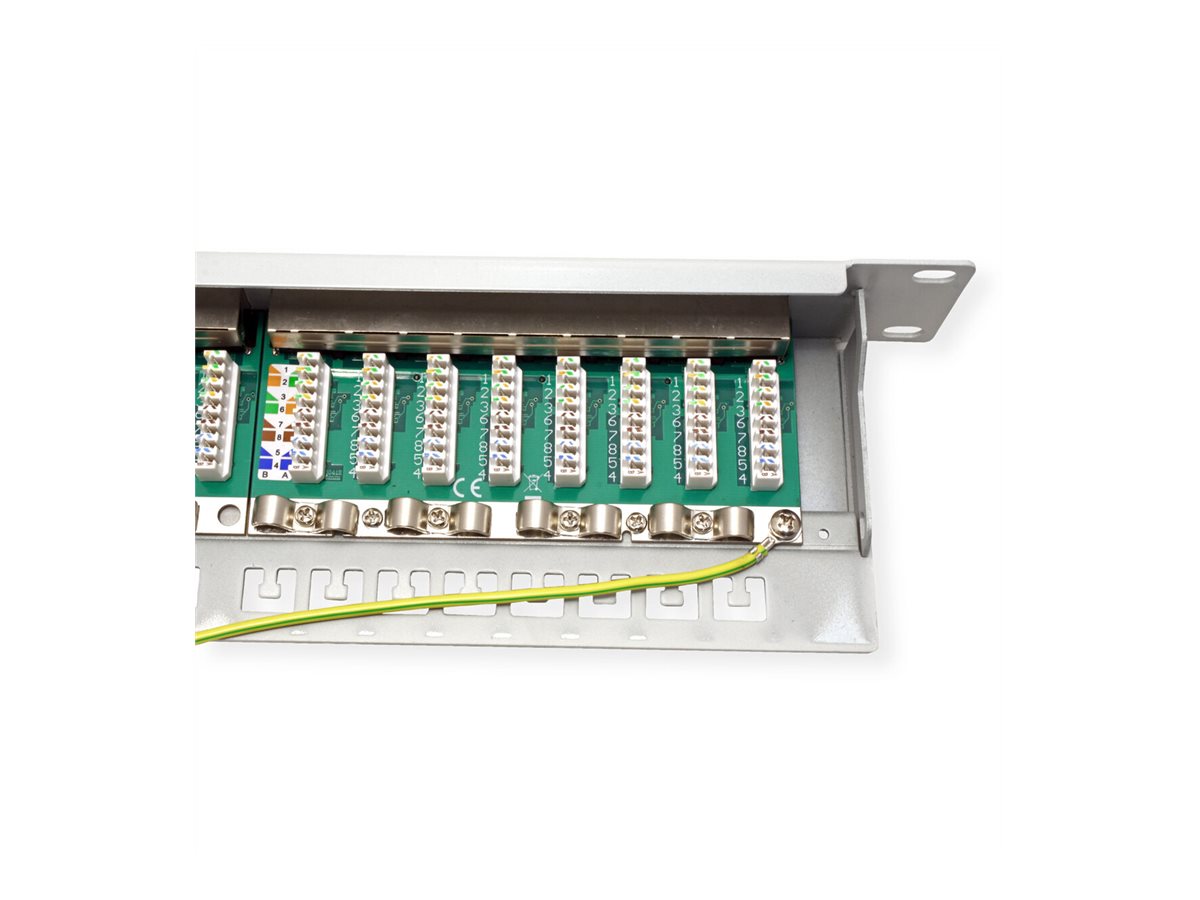 VALUE Cat.6A (Class EA) 19-Zoll-Patchpanel, 24 P, geschirmt, grau