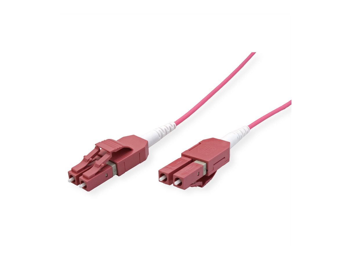 ROLINE LWL-Kabel duplex 50/125µm OM4, LC/LC, UNIBOOT, violett, 15 m