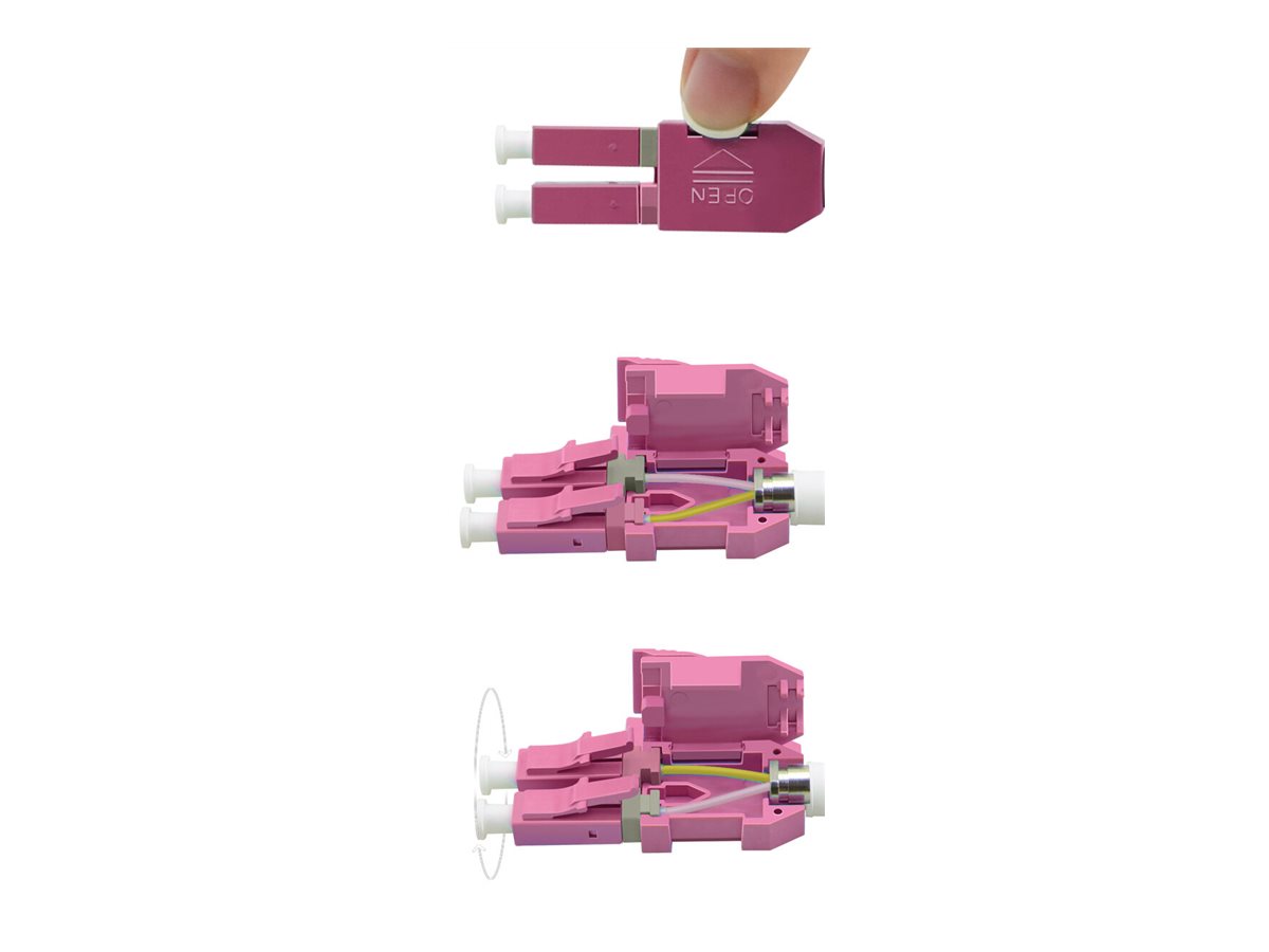 ROLINE LWL-Kabel duplex 50/125µm OM4, LC/LC, UNIBOOT, violett, 20 m