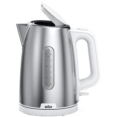 Braun WK 1500 Wasserkocher 1,7 l 2200 W Edelstahl, Weiß