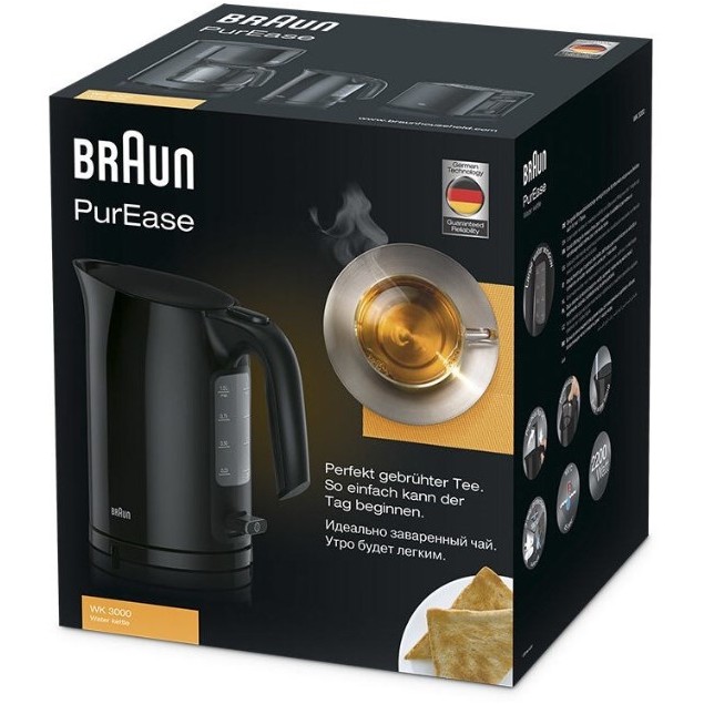 Braun PurEase WK 3000 WH Wasserkocher 1 l 2200 W Schwarz