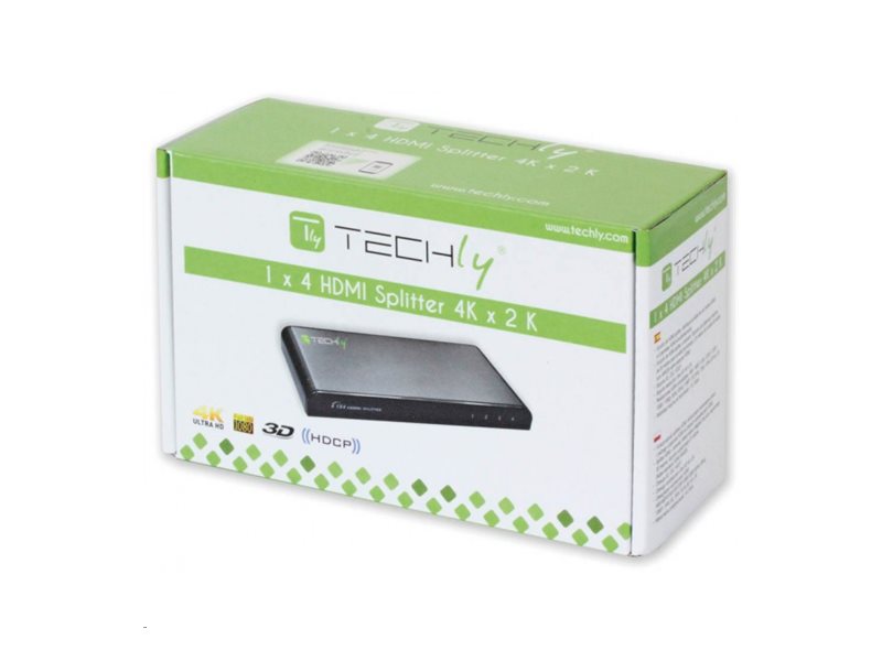 TECHLY HDMI Splitter 4K UHD 3D 4-Wege