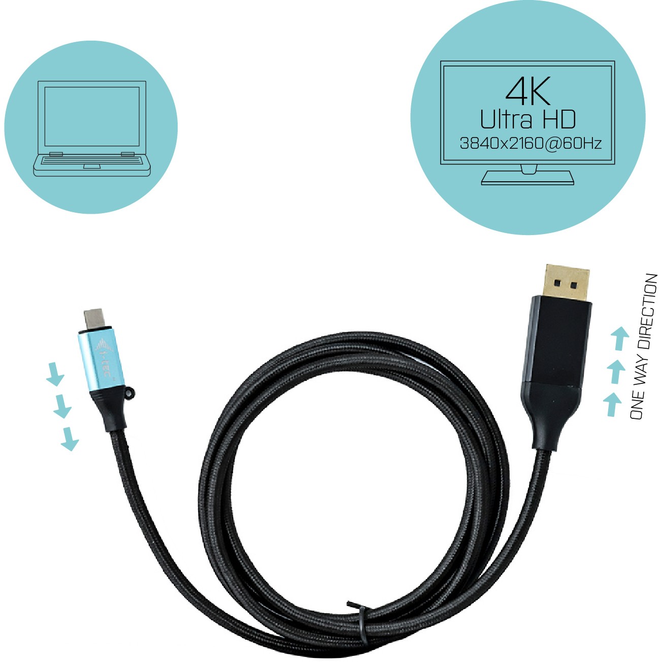I-TEC USB C DisplayPort 4K Kabel Adapter