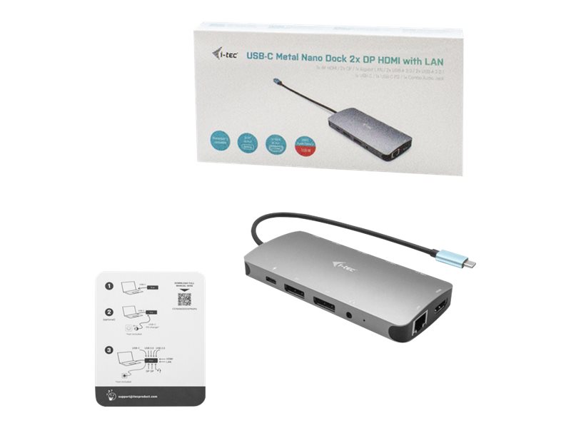 I-TEC USB-C Metal Nano Dock 3xDisplay+PD