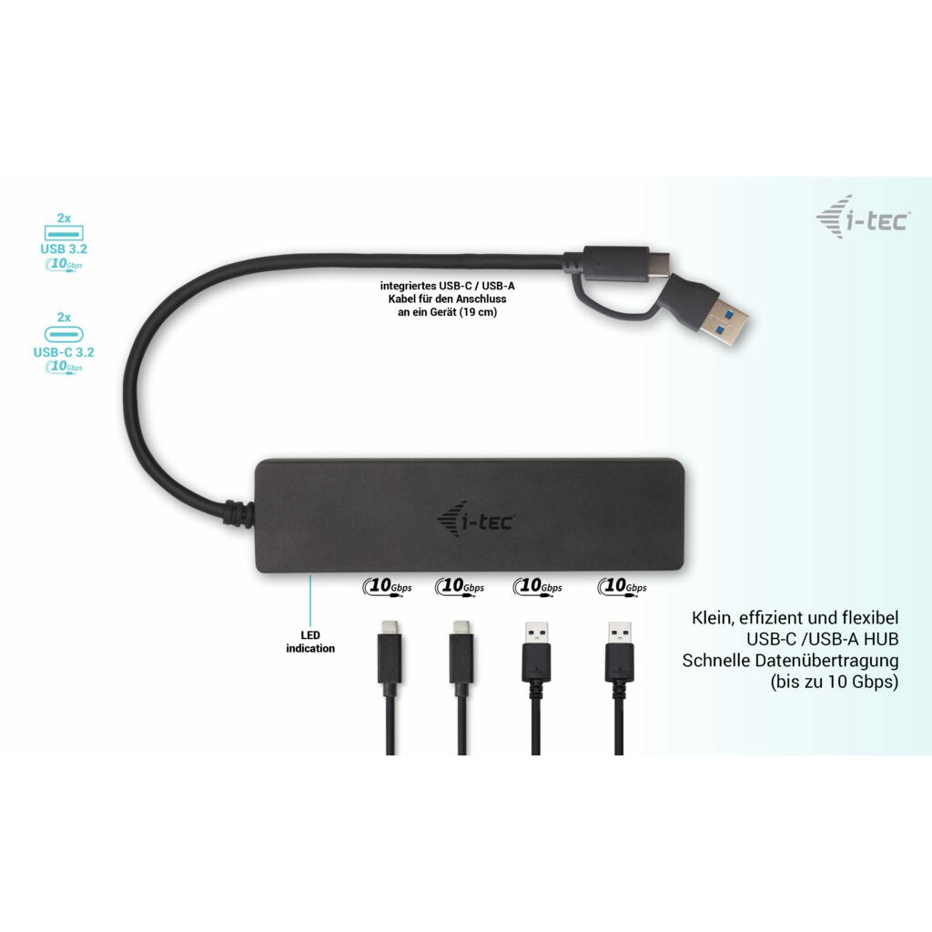I-TEC USB-C Metal HUB 2xUSB 3.0 2xUSB-C