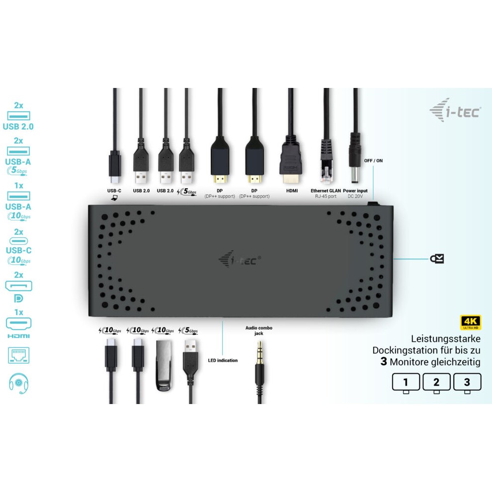 I-TEC USB-C Tripledock PD 100W