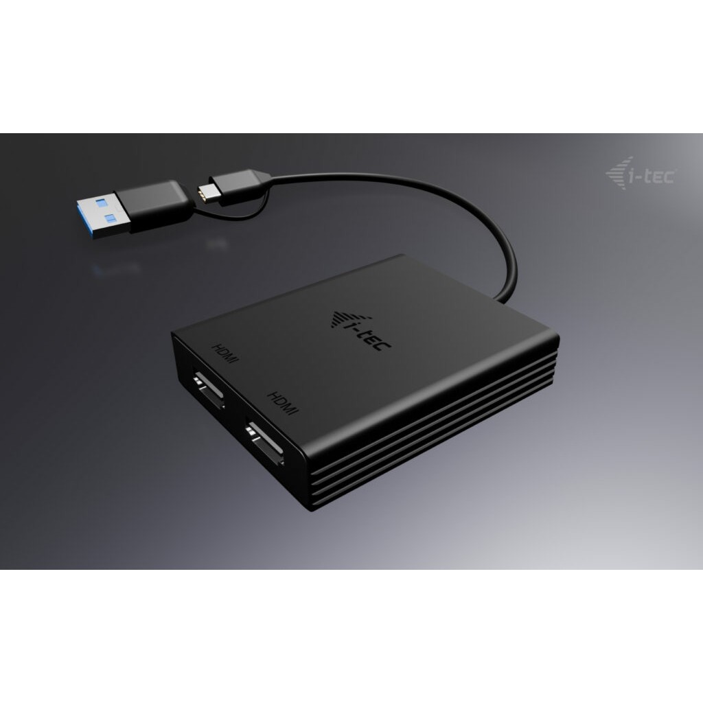 I-TEC USB-A/USB-C Dual 4K DP Video Ada.
