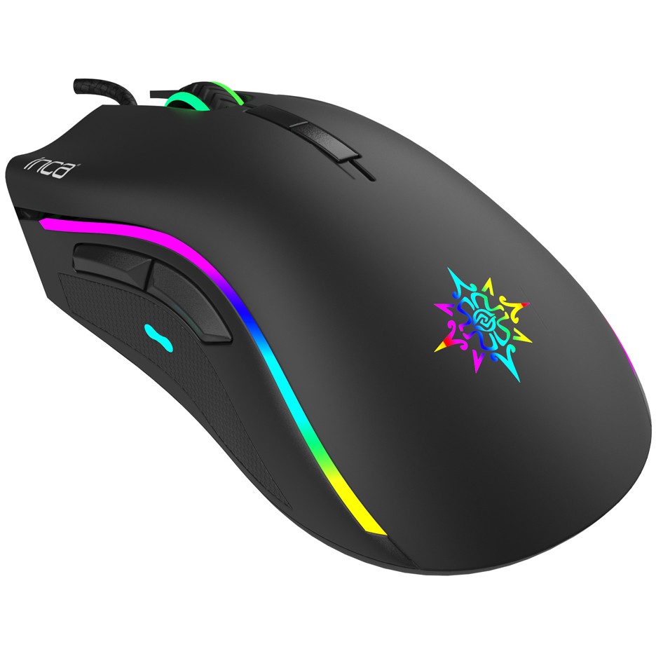 INCA Gaming Maus IMG-349    6400 DPI, RGB, 7 Tasten, USB, SW retail
