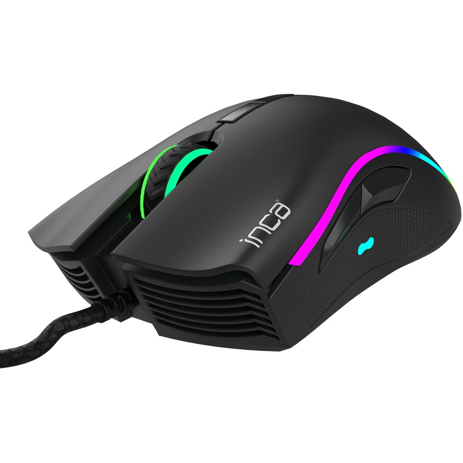 INCA Gaming Maus IMG-349    6400 DPI, RGB, 7 Tasten, USB, SW retail