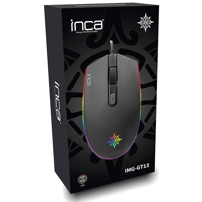 INCA Gaming Maus IMG-GT13   1200 DPI, RGB, 4 Tasten, USB, SW retail