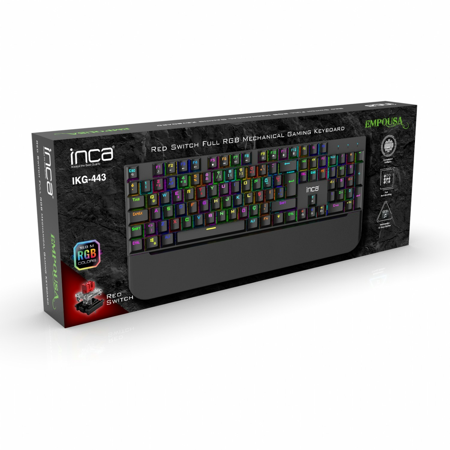 INCA Gaming Tastatur IKG-443  Mechanisch, RGB, dt. Layout