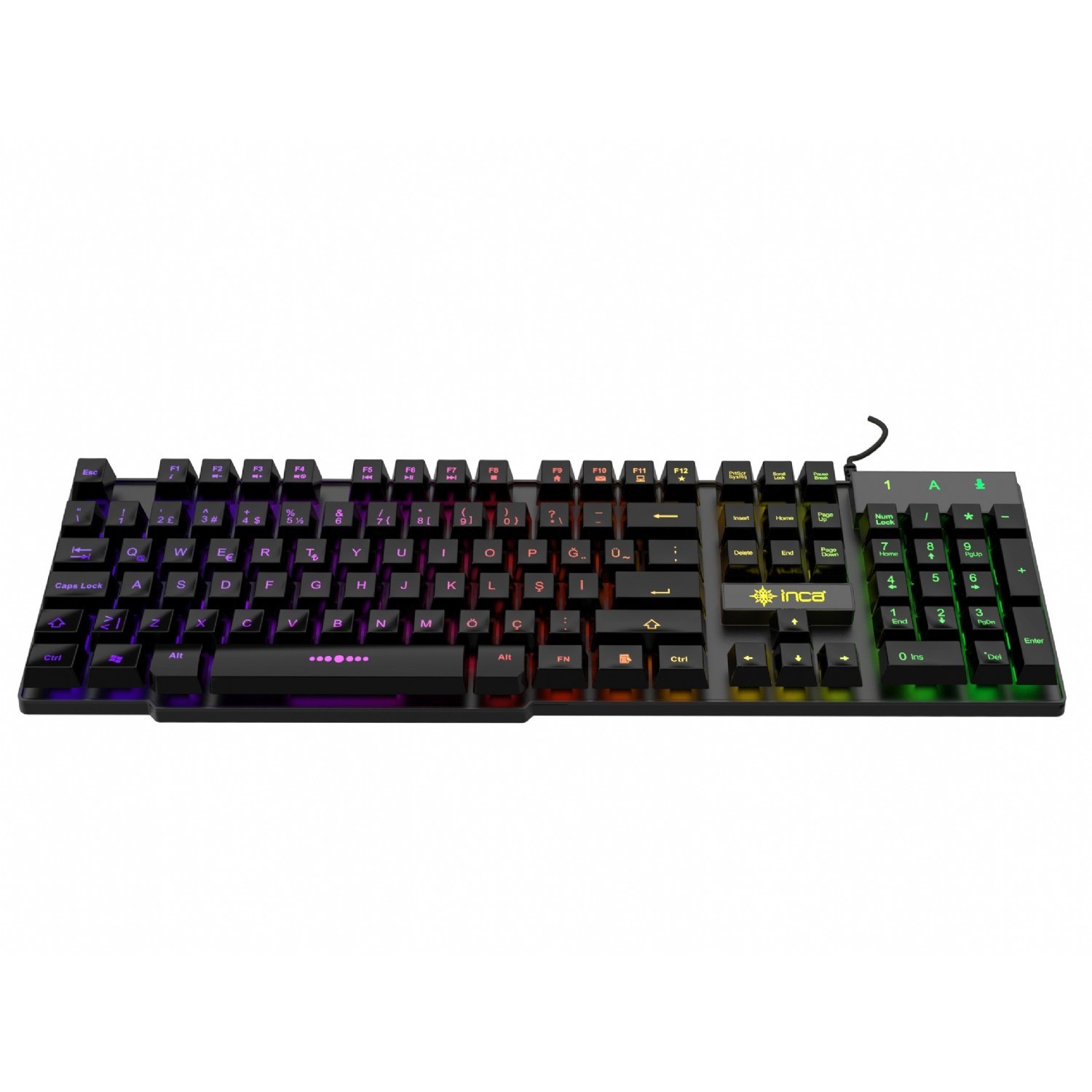 INCA Gaming Tastatur IKG-446  Regenbogen, RGB, dt. Layout retail