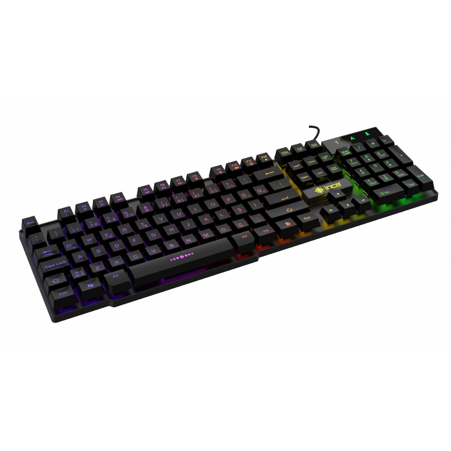 INCA Gaming Tastatur IKG-446  Regenbogen, RGB, dt. Layout retail