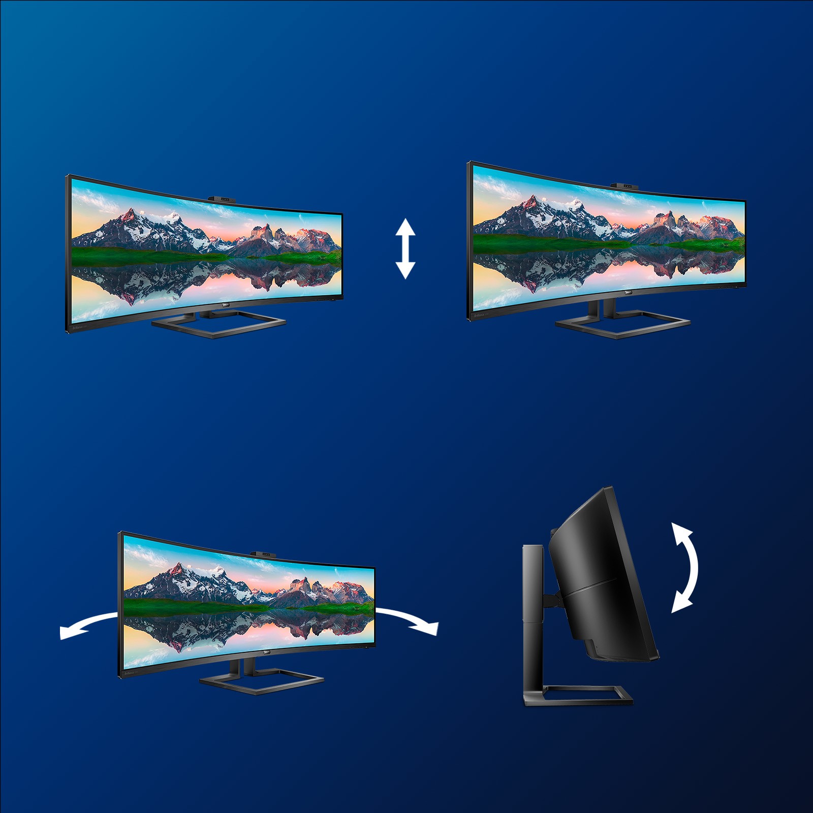 Philips P Line Curved SuperWide-LCD-Display im Format 32:9 499P9H/00