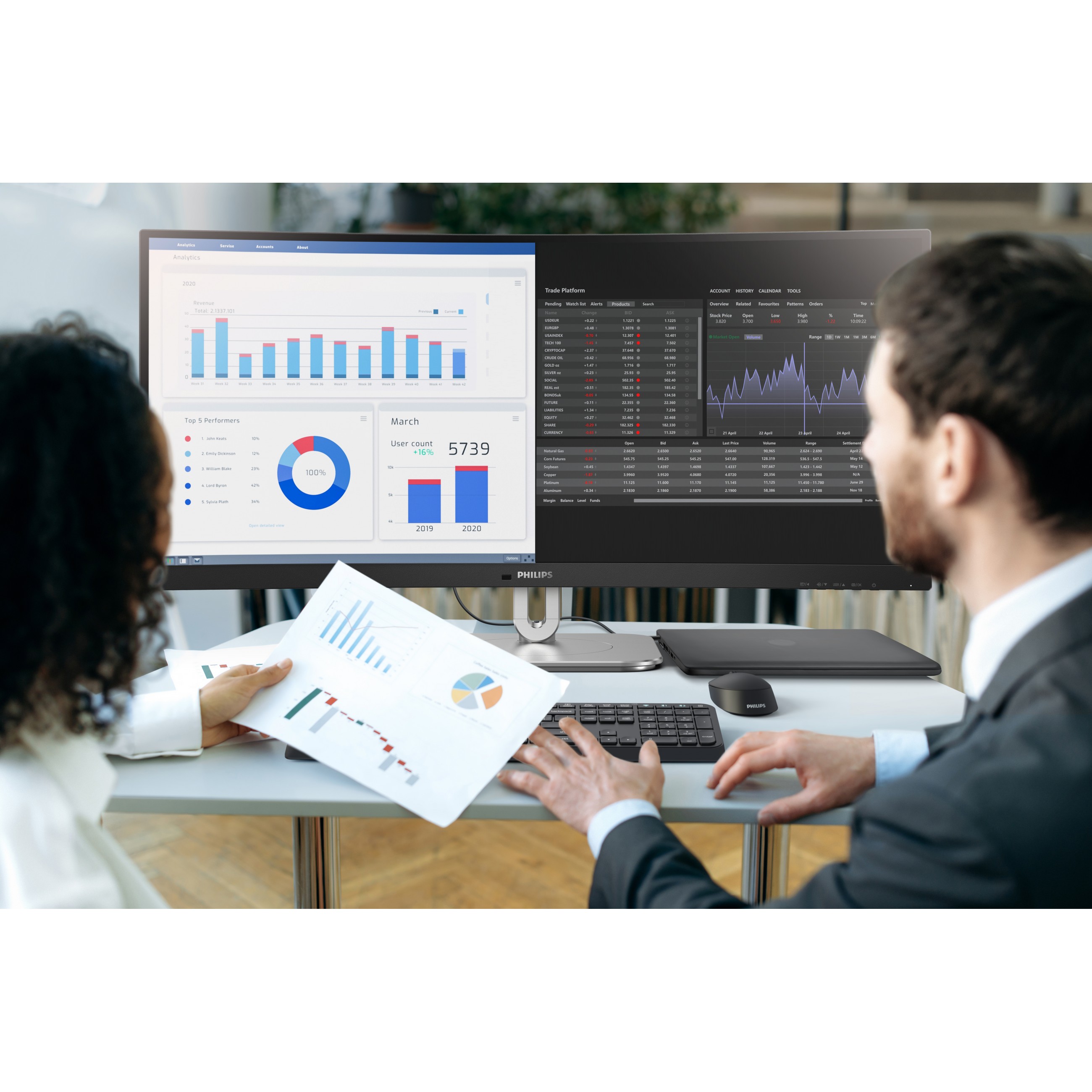 Philips 86,4cm (34,0) 34B2U5600C 21:09 HDMI+DP+USB-C grey