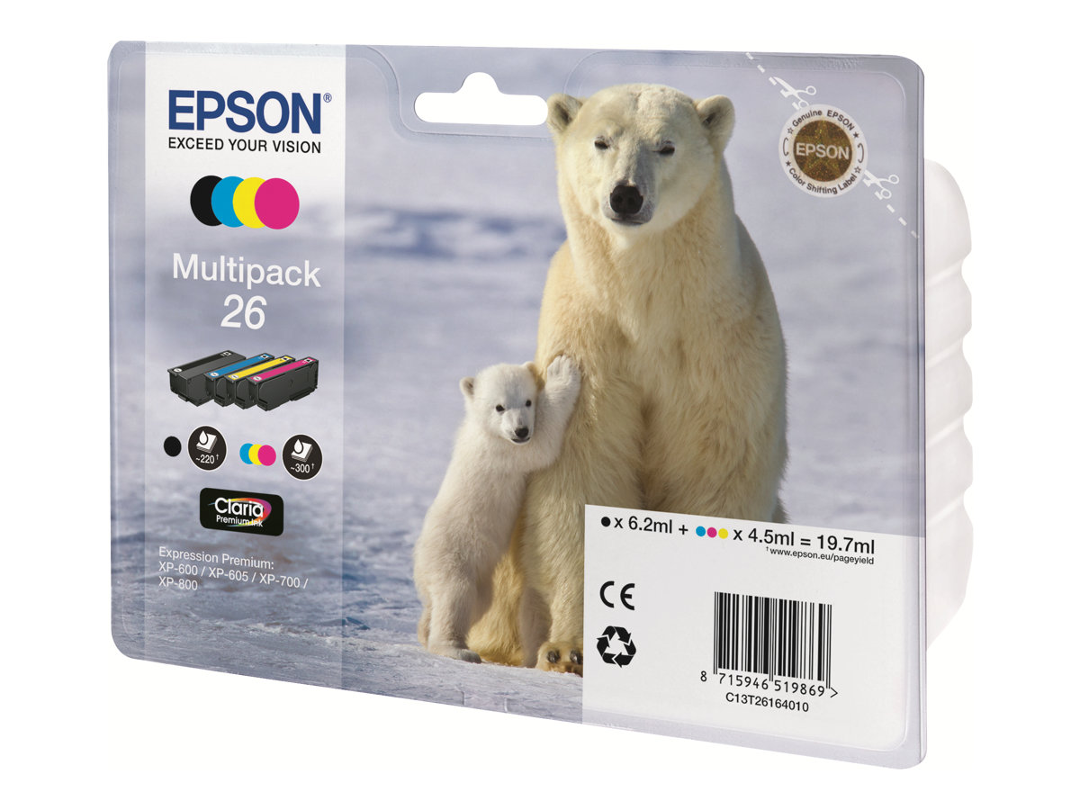 Patrone Epson 26 4er-Pack black + color                T2616