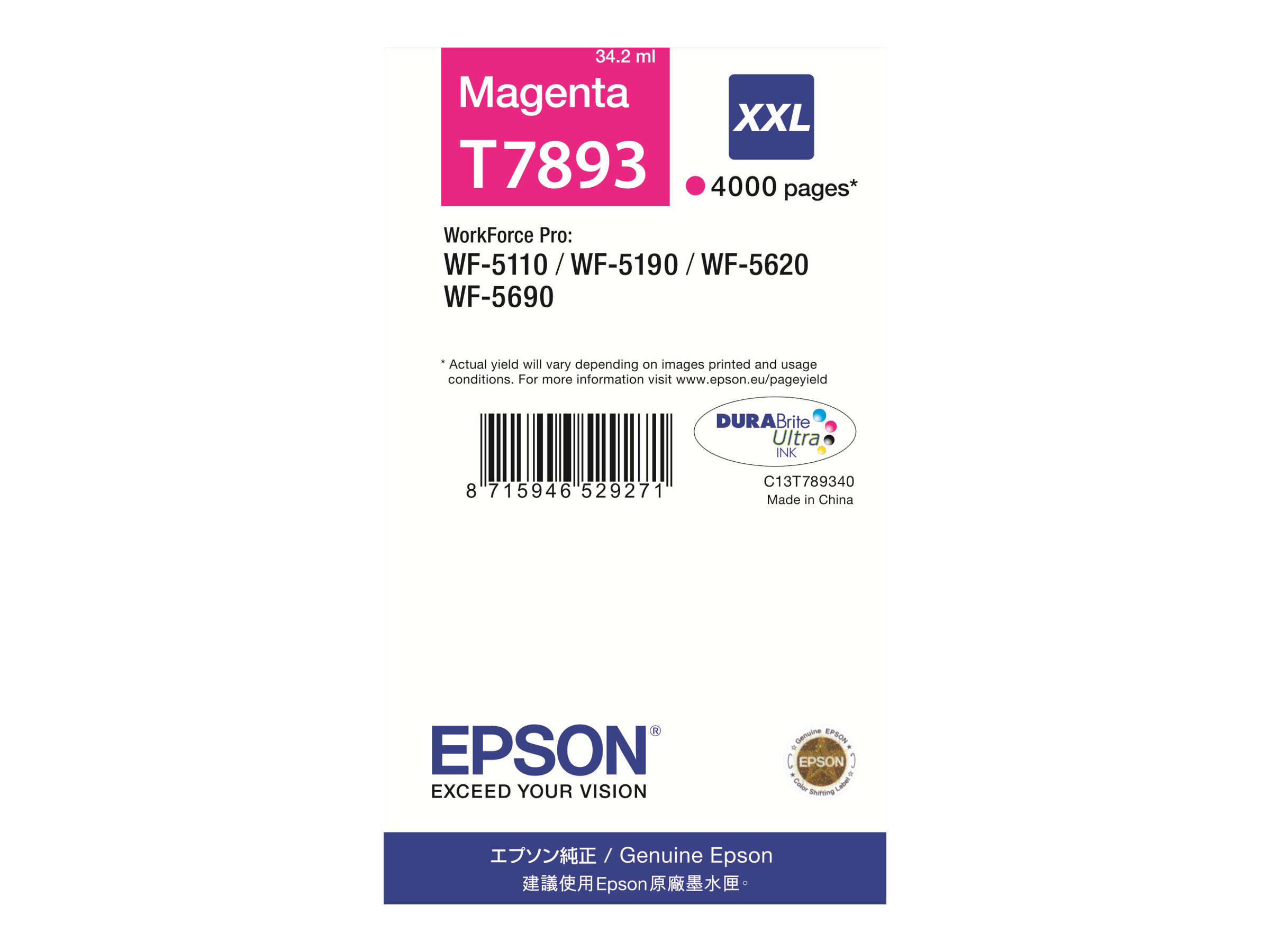 Patrone Epson T7893 magenta XXL                        T7893