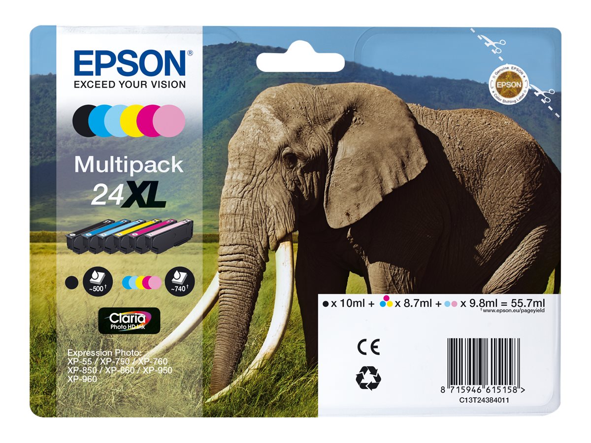Patrone Epson 24 6er-Pack black + color XL             T2438