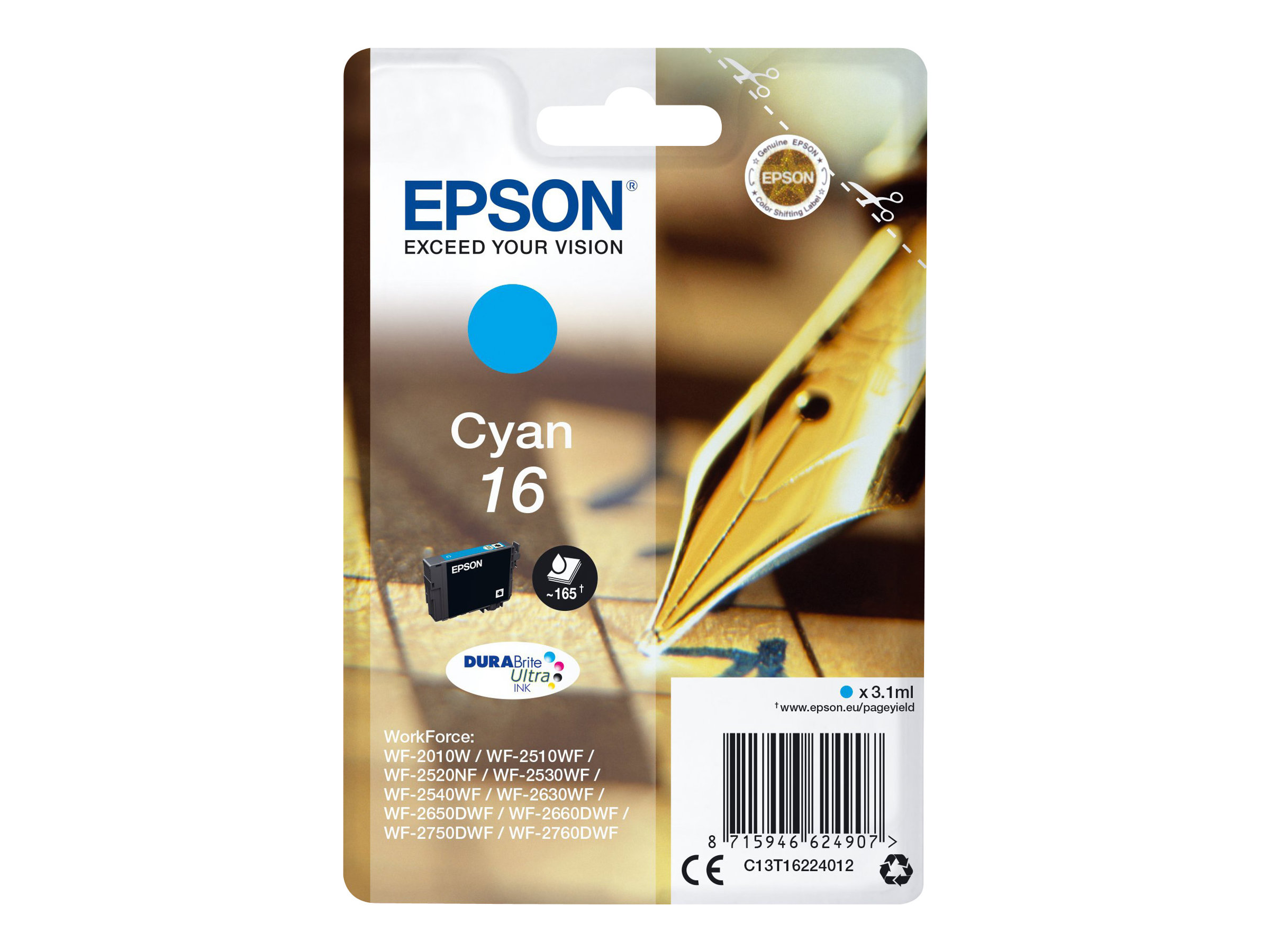 Epson Pen and crossword Singlepack Cyan 16 DURABrite Ultra Ink