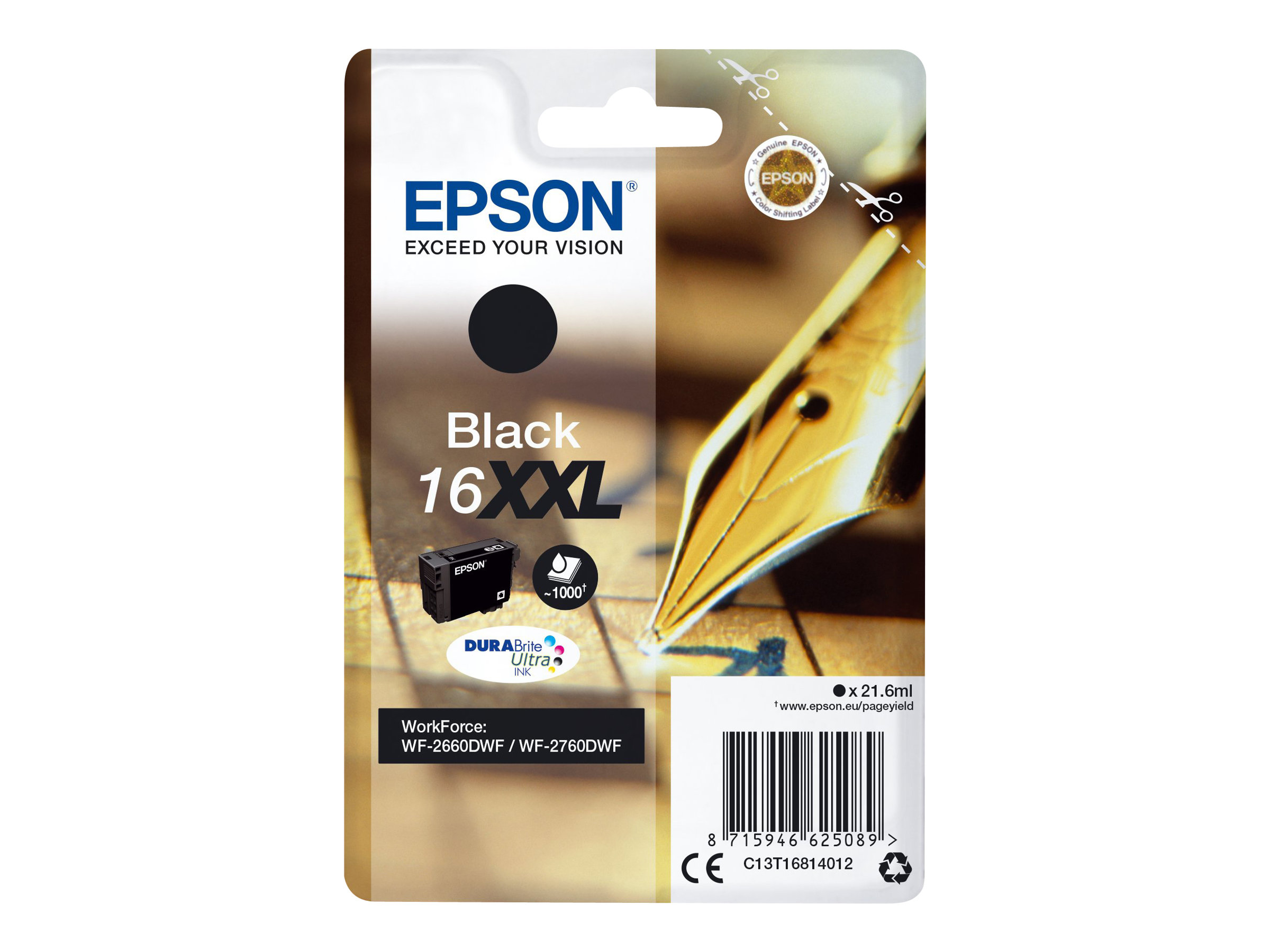 Epson Singlepack Black 16XXL DURABrite Ultra Ink