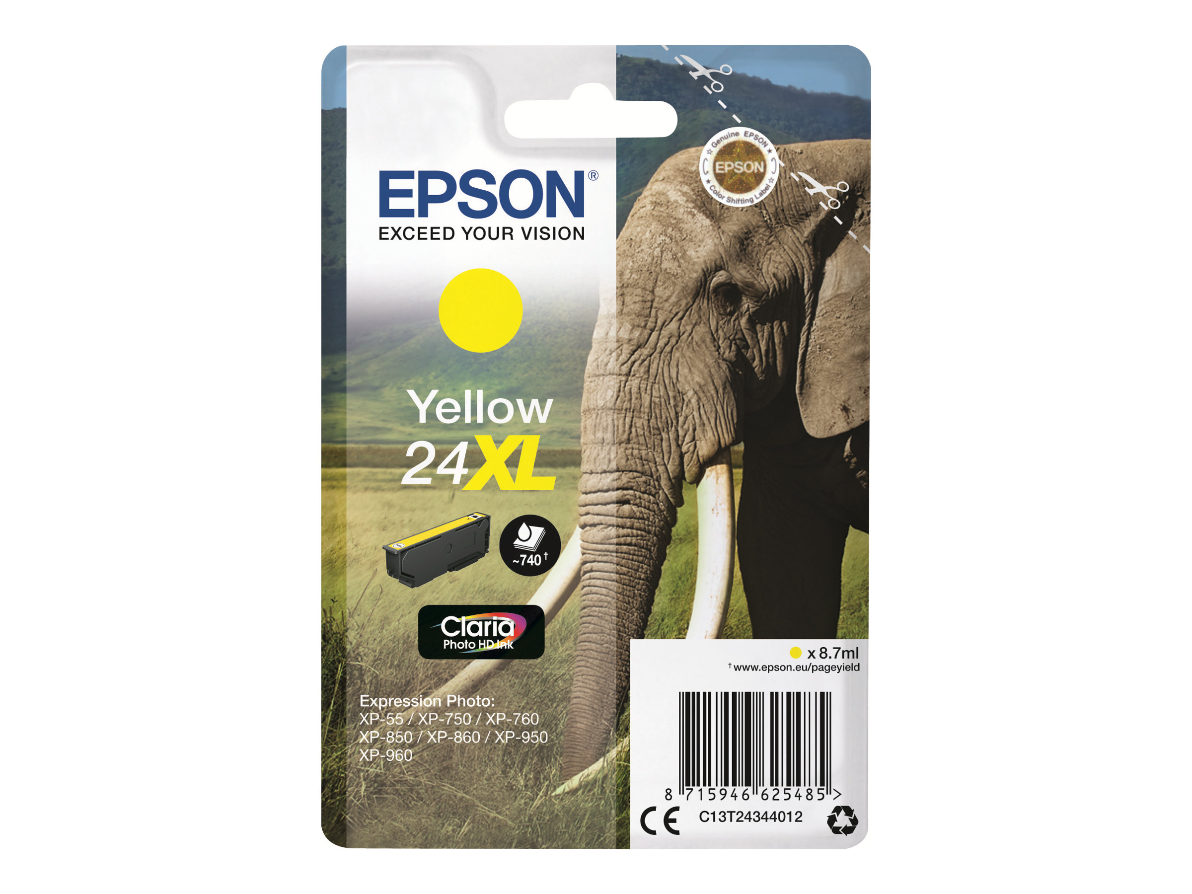EPSON 3LB ink Singlepack Yellow 24XL